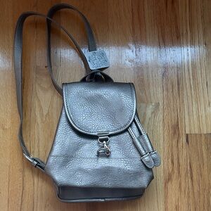 Free People Shimmering Gray Backpack